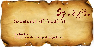 Szombati Árpád névjegykártya